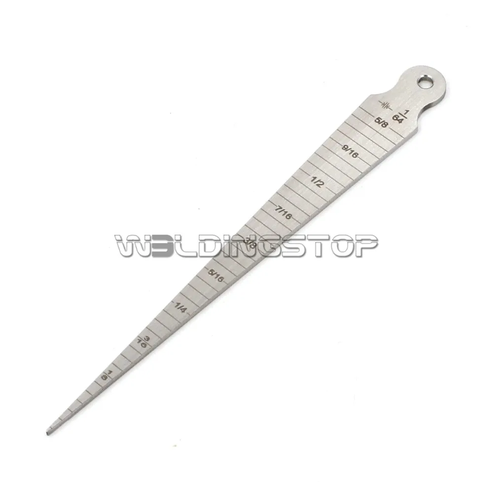 Welding Taper Gauge slot width, gap hole size gage metric & inch, 2.7mm thickness stainless plate measuring tool