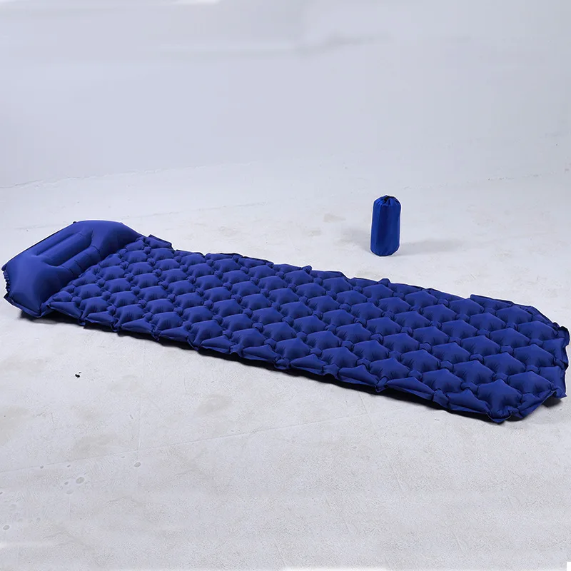 Inflatable Mat Air Mattress Outdoor Camping Sleeping Pad with Pillow Foldable Cushion Sofa Bed Daybed Sponge Sunbed 1 2 3 Person