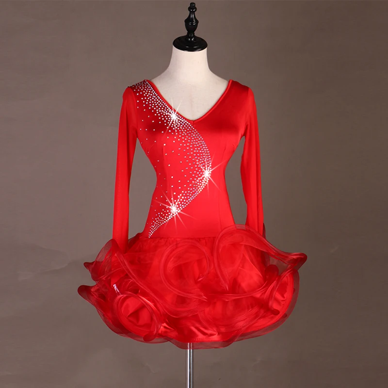 

kids child samba latin dance dress women latino dress competition dress red latin dress Lq132