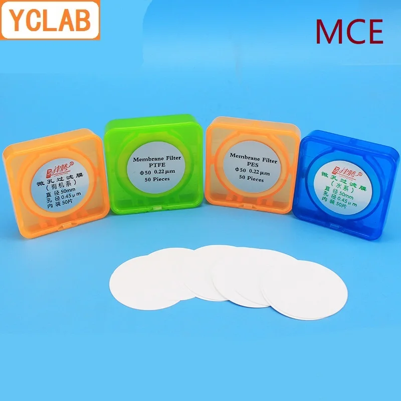 YCLAB MCE Microporous Filter Membrane Diameter 25/47/50/60mm Aperture 0.22/0.45/0.8um 50PCS/Pack