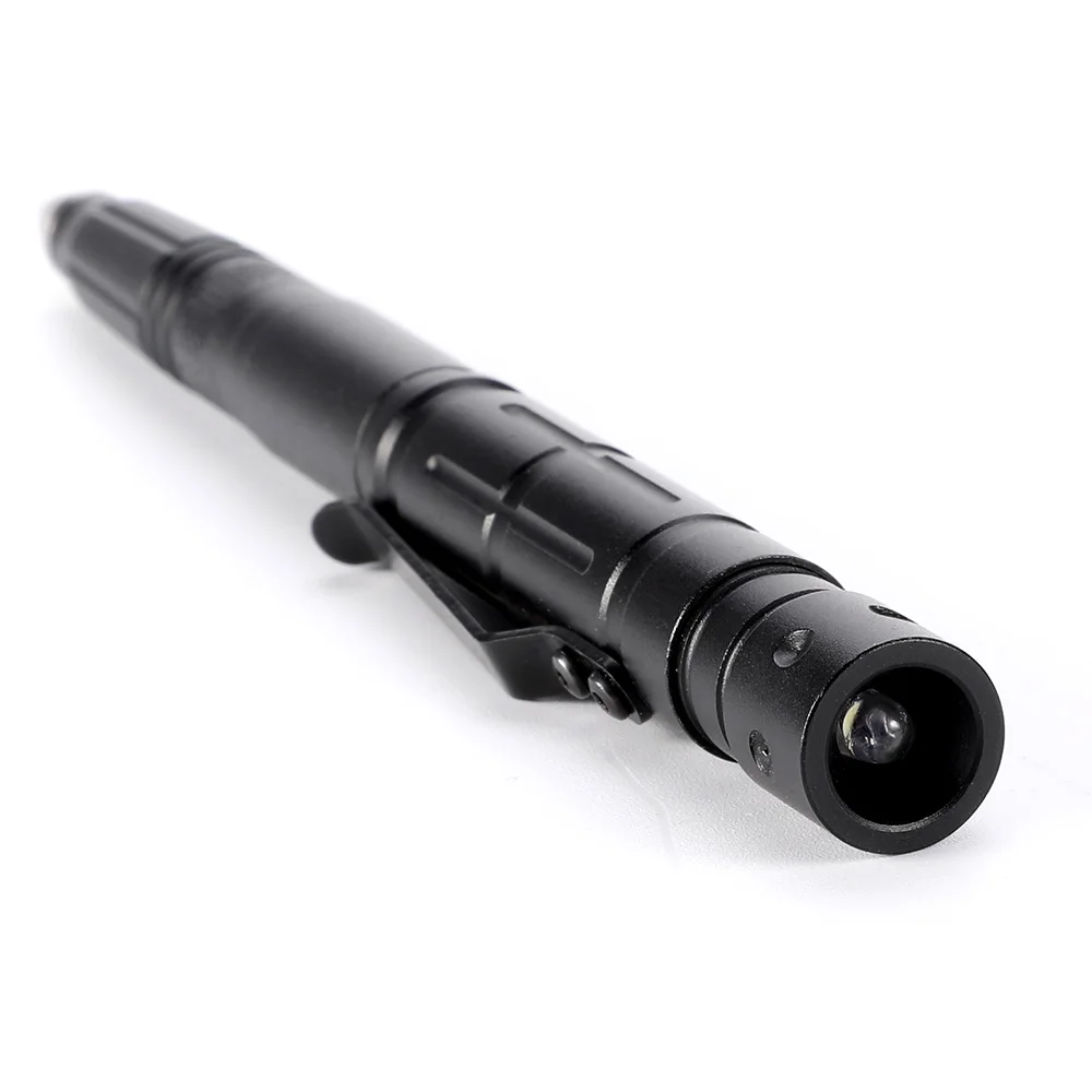 New LED Tactical Pen Defense Tool For Military Police Grade Tactical Torch Ballpoint Survival Gear Portable Self Defense Pen