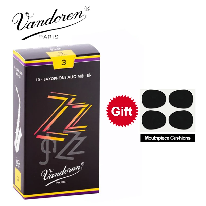 Original France Vandoren ZZ Alto Sax Reeds / Eb Alto saxophone reeds Strength 2.5#, 3#,3.5# Box of 10 [With Gift]