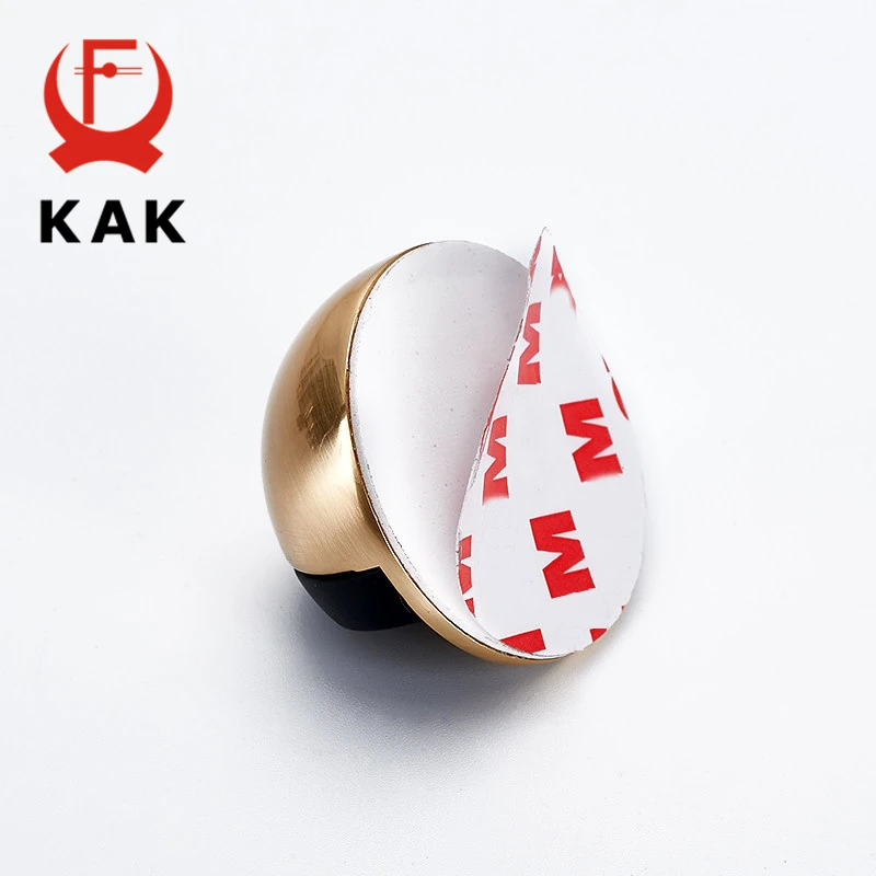KAK Zinc Alloy Rubber Door Stopper Non Punching Sticker Hidden Door Holder Catch Floor Mounted Nail-free Door Stop Door Hardware