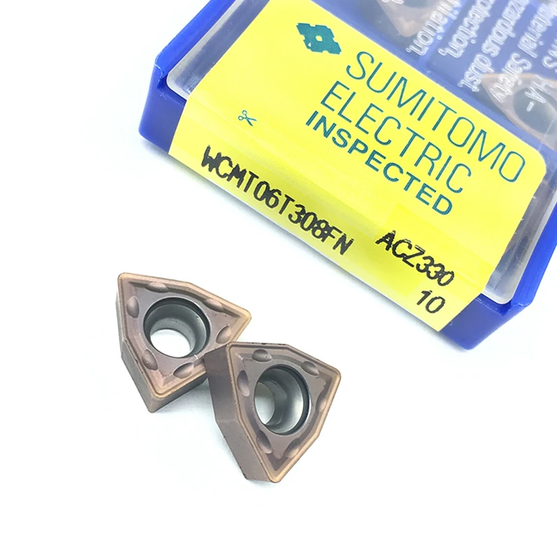 10pcs WCMT06T308 FN ACZ 330 ที่น่าเบื่อเจาะกลึง cnc เครื่องมือ wcmx06t308 แทรกสำหรับ u เจาะ