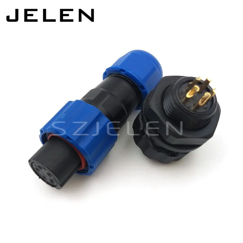 SD13, 1 2 3 4 5 6 7pin plug connector waterproof and dustproof (female) socket (male), LED power cable connector, IP68