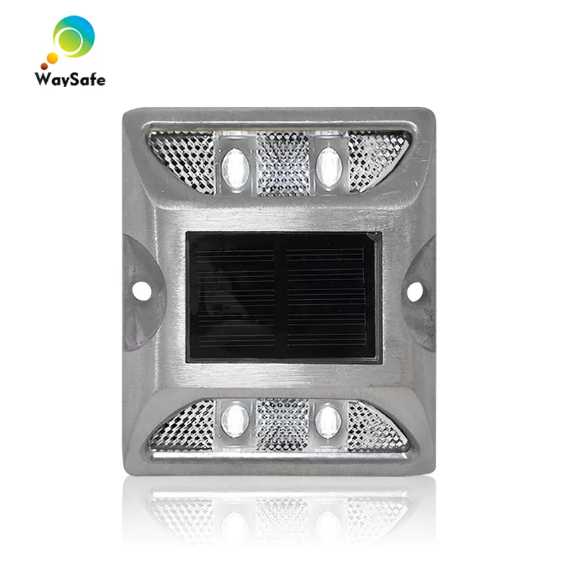 Flash mode red LED garden signal light guscio in alluminio solar power IP68 riflettore road stud