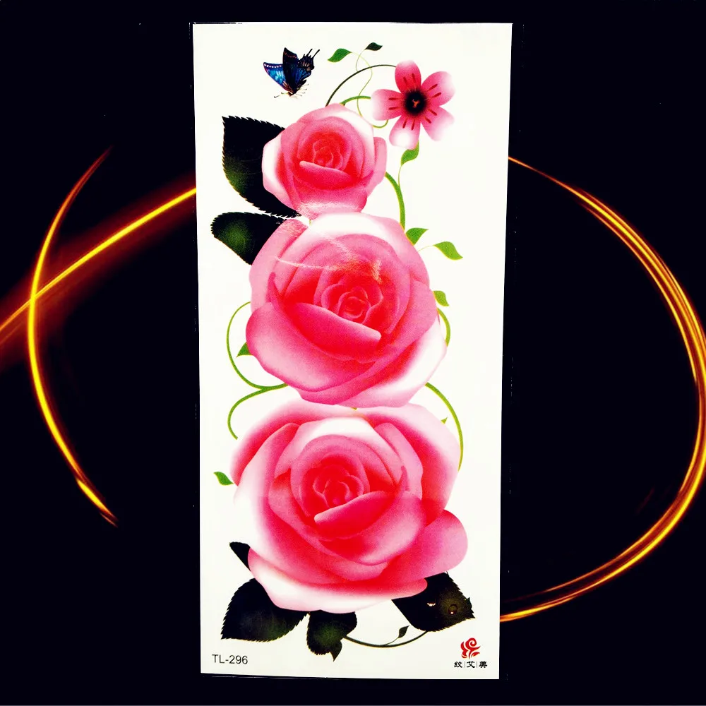 Sexy Lily Sweatpea Flower Temporary Tattoo Stickers For Women Body Art Arm Girl Waist Waterproof Tattoo Sleeve