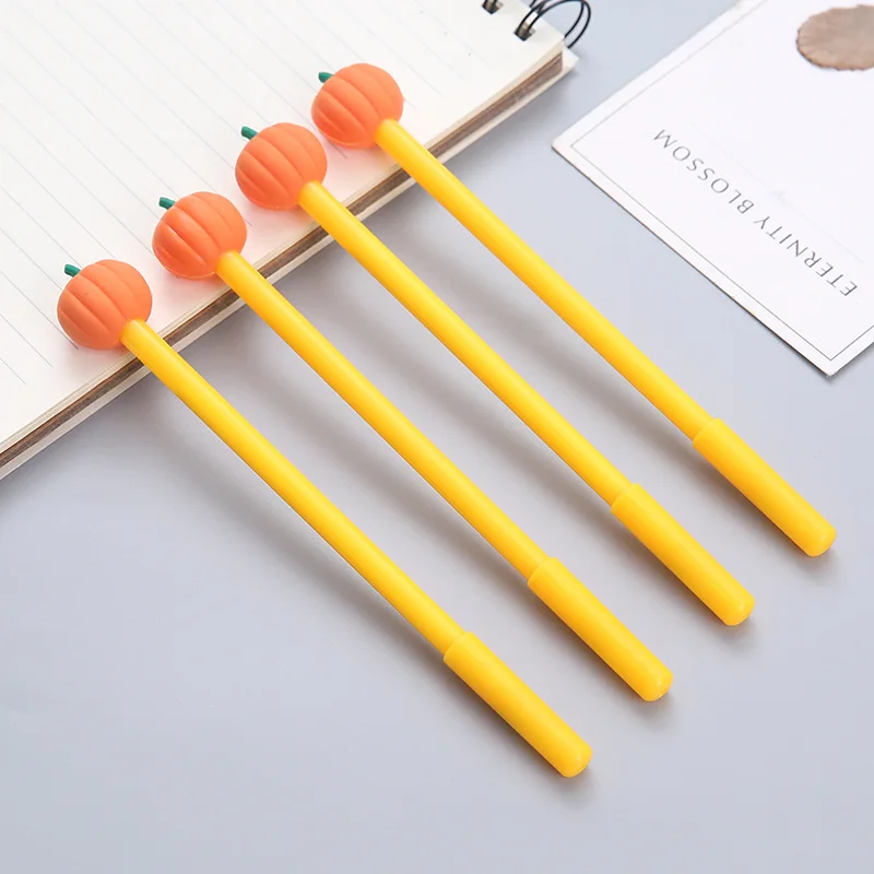 

40 Pcs Cute Simulation Pumpkin Modeling Neutral Pen Can Wipe Neutral Black Pen 0.38 Mm Kawaii School Supplies wholesale