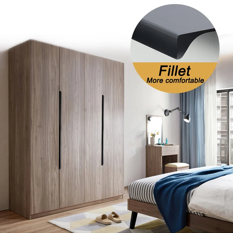 AOBT Gold Invisible Kitchen Furniture Handle 120mm Cabinet Storage Wardrobe Dressers Door Dark Pulls Hidden Bedroom Knobs