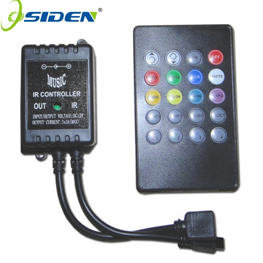 OSIDEN RGB controller strip light Music IR 20 Keys IR Remote Controller for 3528 5050 RGB LED Strip lights Mini Controller