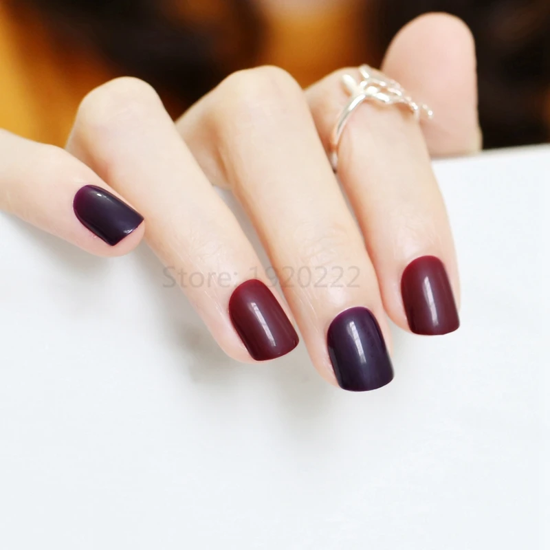 Sexy fashion 48pcs explosion models cute candy colored hot buy fake fingernails Finished Mixed color H28-7