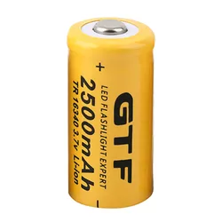 GTF 16340 2500mAh 3.7V akumulatory litowo-jonowe do latarki czołowej 3.7V 2500MAH 16340 baterie litowe