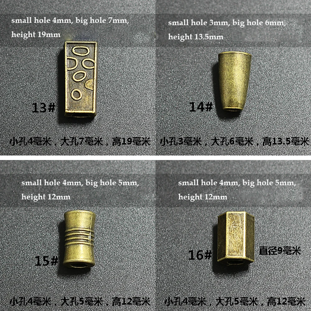 vintage bronze color multi designed pattern metal cord end rope stopper 100pcs/lot