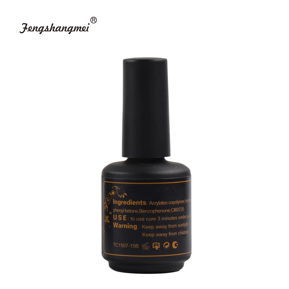 fengshangmei 15ml Nail Tops Gel UV Varnish Sealer Led Nail Gel Polish Diamond Top Coat