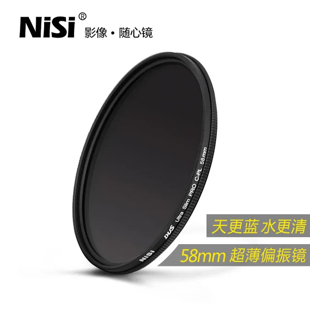 Genuine licensed nisi 58mm CPL Circular Polarizing C-PL Filter for Canon Nikon FOR Sony Pentax camera & photo