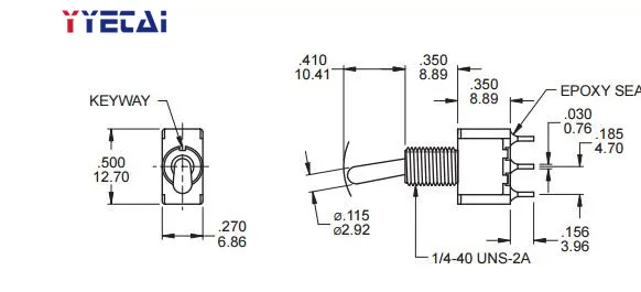 YongYeTai Q11 shaking head switch 3 position button switch 3 pin 5A120VAC DD