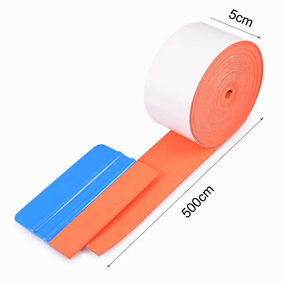 FOSHIO Carbon Fiber Vinyl Wrapping Squeegee Spare Suede Fabric Cloth Car Wrap Tool Window Tint Scraper No Scratch Protector Edge