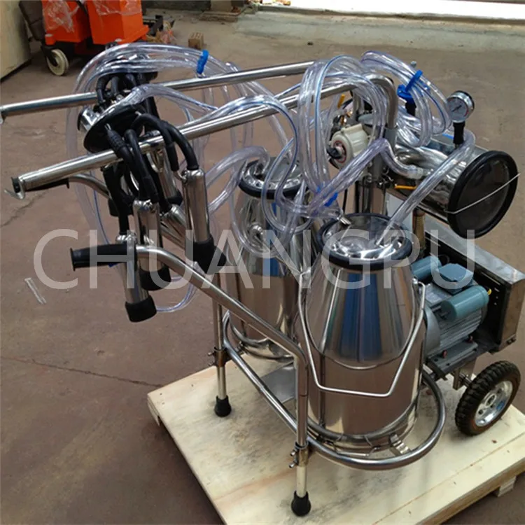 Dairy Farm Double Buckets Vacuum Pump Portable Milking Machine for Dairy Farm to Milking Cow,Goat