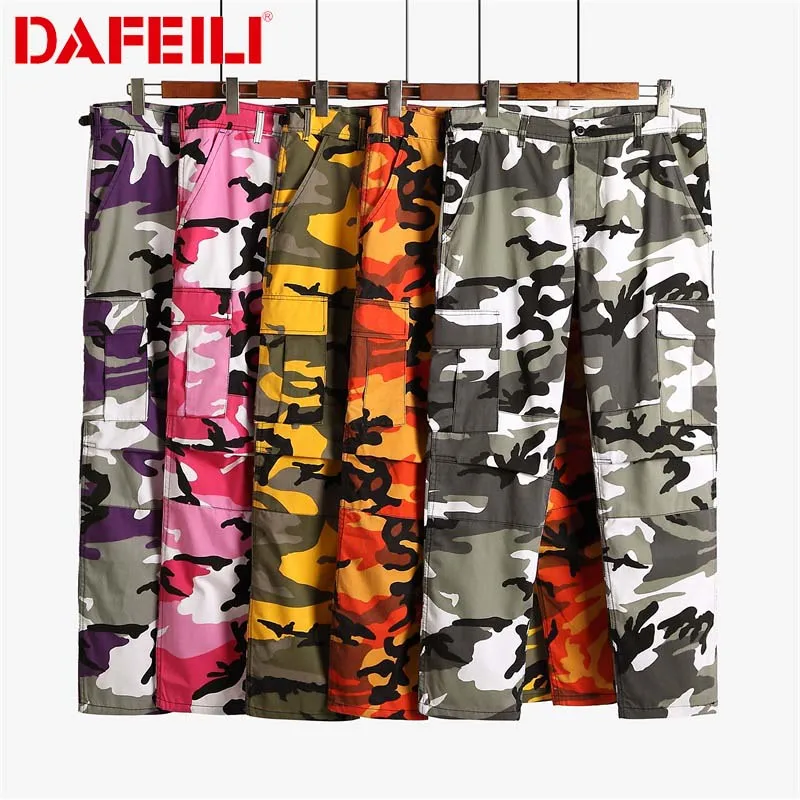 

Men 2023 hip hop camo streetwear tactical cargo multi pockets work baggy fashion pants kanye west harem military brand Trousers