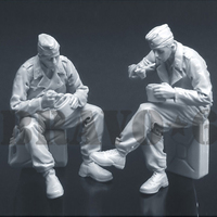 1/35 Raubtierfuetterung, 2 People, Resin kit soldiers GK, Military subject matter of WWII, Scene combination, Uncoated No colour