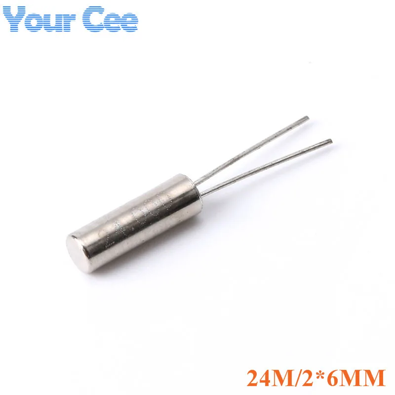 10pcs 24MHz 24.000 MHZ Frequency Resonator Oscillator Quartz Crystal Cylender 2*6mm