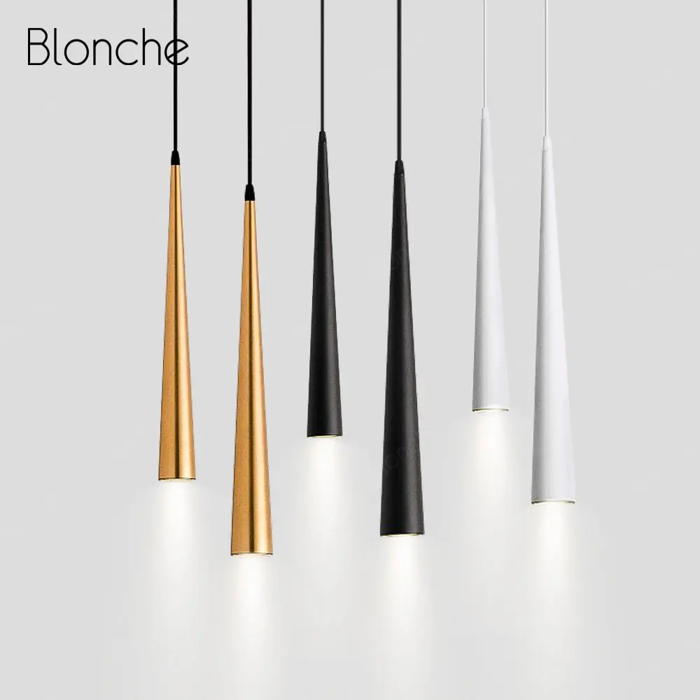 

Modern Aluminum LED Pendant Light Gold Black White Nordic Lamp for Kitchen Cafe Dining Room Indusrtrial Hanging Light Fixtures