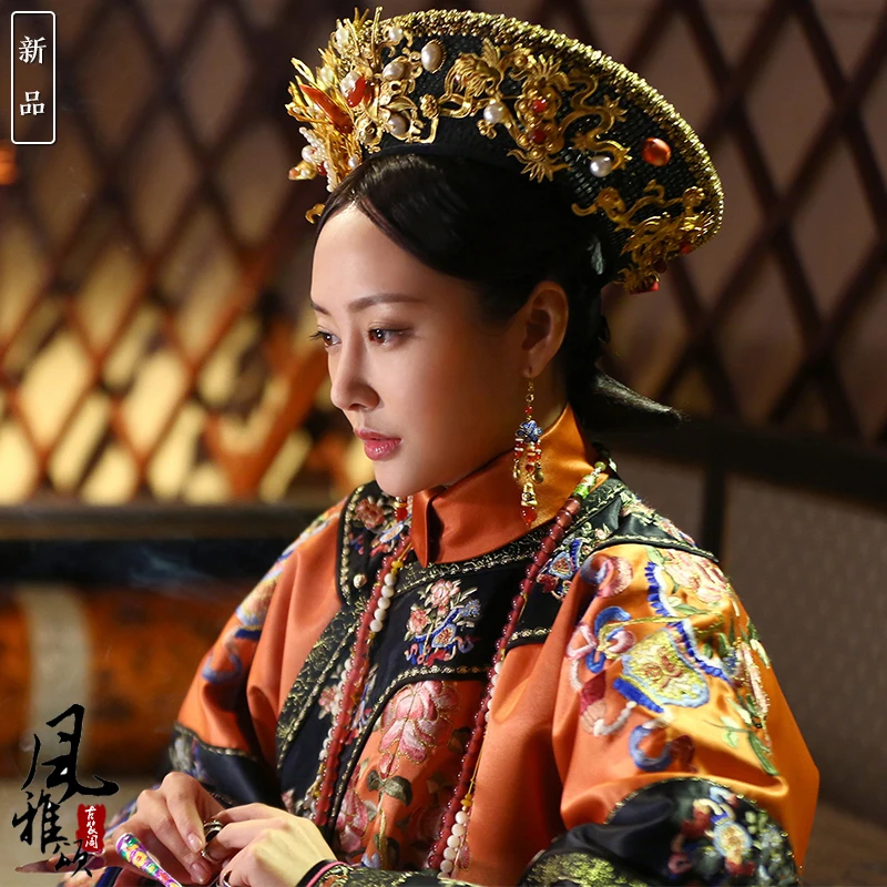 LiChun Wei WanYan Imperial Consort Qing Princess Embroidery Costume female for Latest TV Play RuYi's Royal Love in the Palace