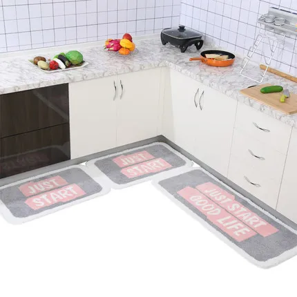 Kitchen Mat Entry Door Mat Letter Cute Thick Plush Absorbent Home Toilet Bathroom Floor Mats