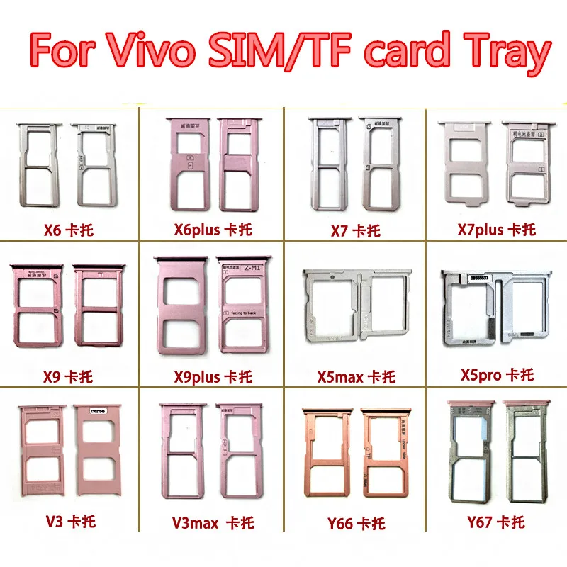 For Vivo X6 X6plus X7 X9 X9plus V3 V3MAX Y66 Y6  Micro Dual SIM SD TF Card Adapter Holder Reader Slot Tray Socket