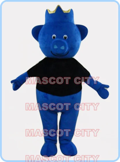 

mascot blue king pig mascot costume adult size cartoon pig theme advertising costumes carnival fancy dress props 2606