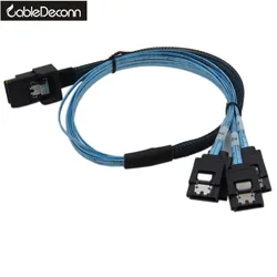 Mini SAS SFF-8087  4i 36P SFF 8087  to  7P  SATA * 4 With  Latch  Cable 0.5-1M