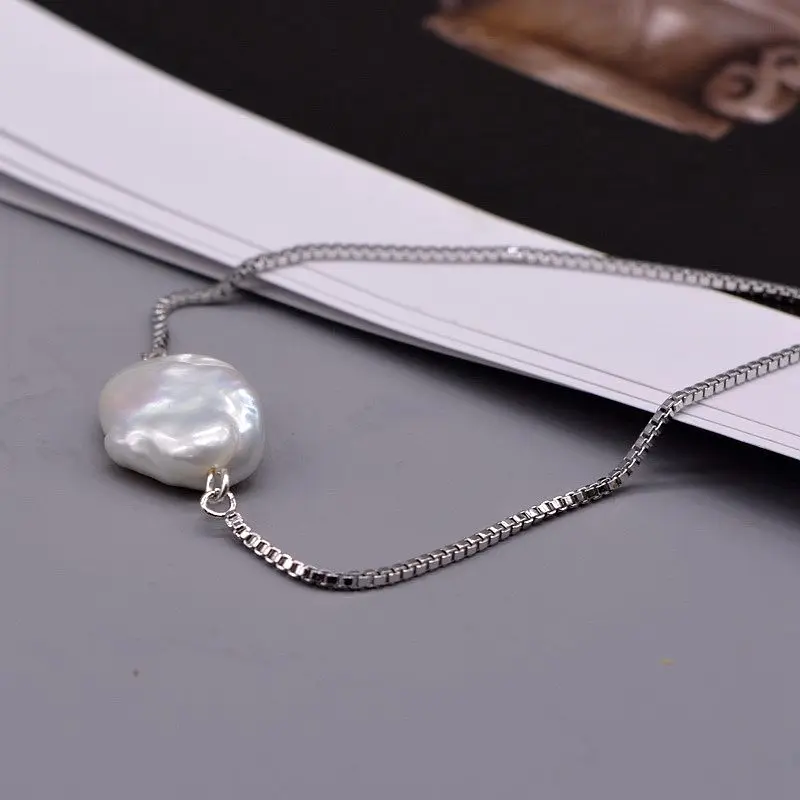 Women\'s Adjustable Bracelet Natural Freshwater Pearl Baroque Bracelet Pull Adjustable Unique Pearl Bracelet Gift for Girls