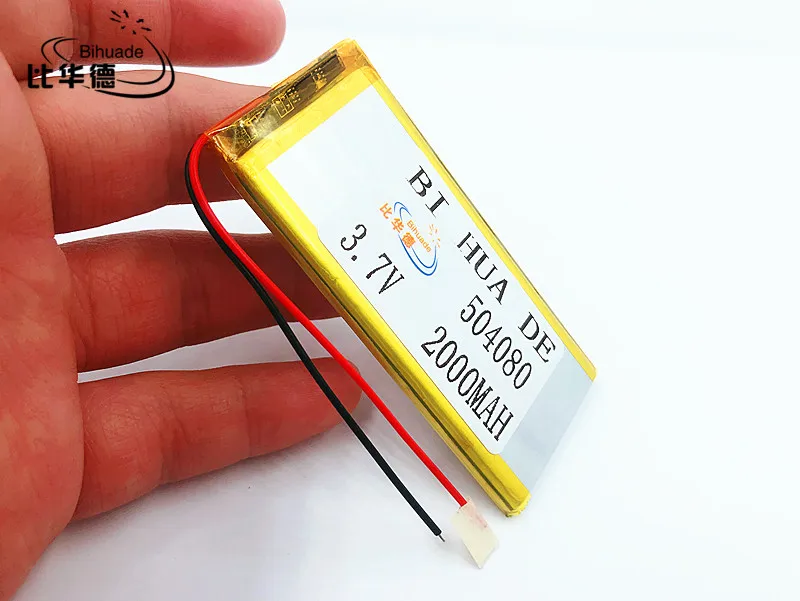 Li-Po 3.7V 2000mAh 504080 Lithium Polymer Li-Po li ion Rechargeable Battery cells For Mp3 MP4 MP5 GPS