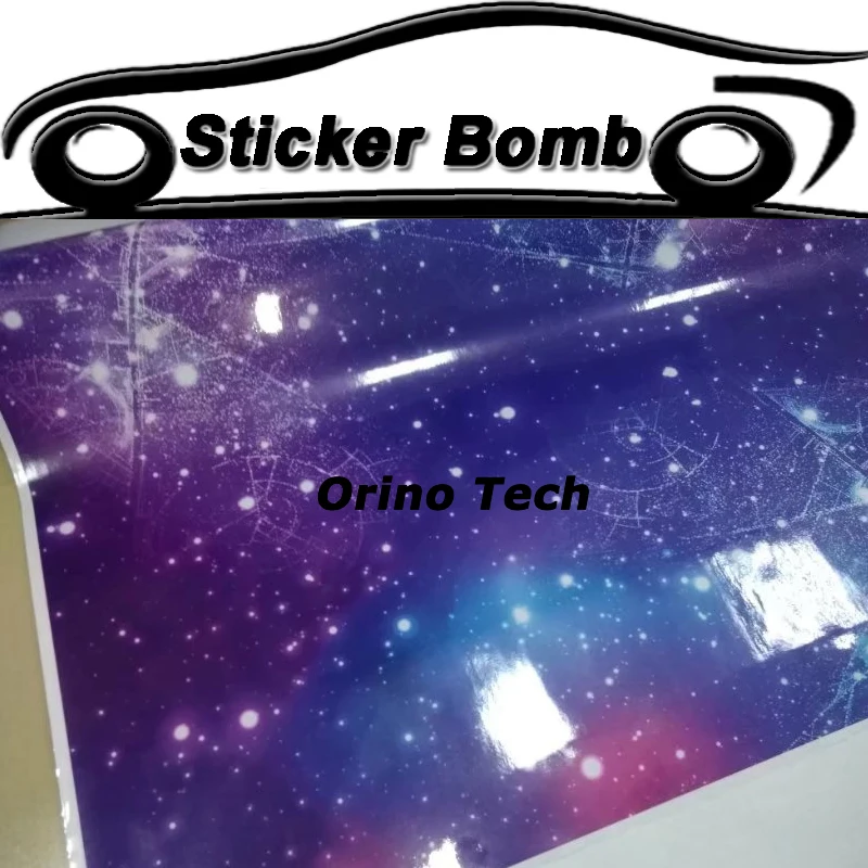 Camouflage Glossy Wraps Starry Galaxy Sticker Film Vinyl Vehicle Motorcycle Gloss Foil Wrapping With Air Bubble Free