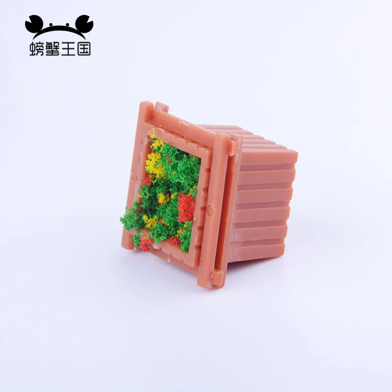 8pcs 1:50 1:75 1:100 1:150 TT N O OO scale Miniature Garden Landscape Decoration Flowerbed Park Flower Pot Road Border Parterre