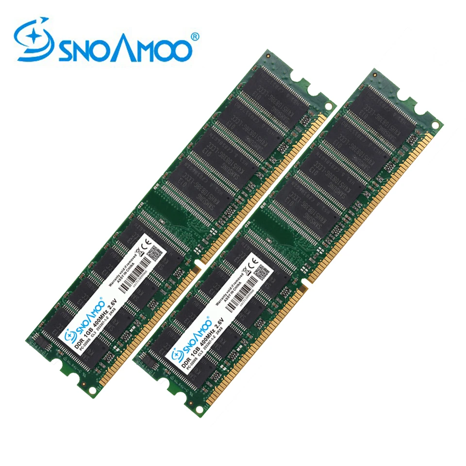 SNOAMOO Desktop 2 adet x 1GB 400MHz PC3200 184PIN CL3 RAM masaüstü DIMM ömür boyu garanti için yüksek kaliteli bellek