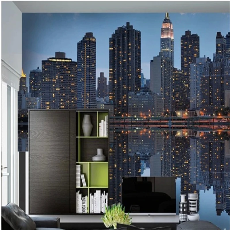 

beibehang 3d papel de paede Sofa living room TV background photo Wallpaper for walls 3 d City Dinner 3d mural wall paper