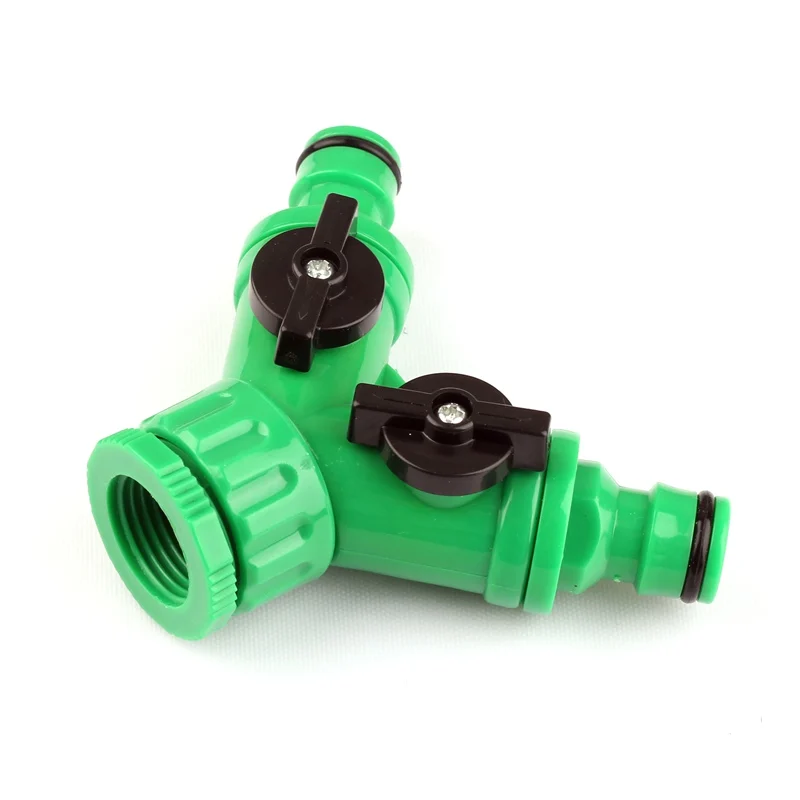 1pcs G 1/2'' Or G 3/4'' Two Ways Splitter Ball Valve Quick Connectors Y Shape Fast Coupling Garden Drip Irrigation Tap Connector