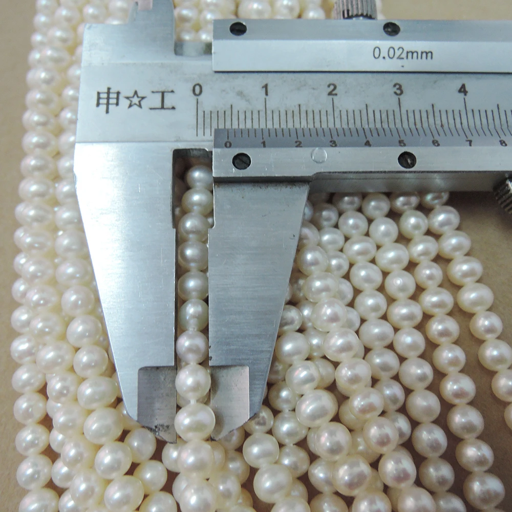 3-4 mm MINI FRESHWATER near round PEARL BEADS,100% NATURE freshwater pearl -AAA good quality-2-5 MM