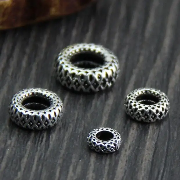 

Handmade 100% 925 Silver Spacers Vintage Sterling Jewelry Beads Pure Silver DIY Jewelry Spacers