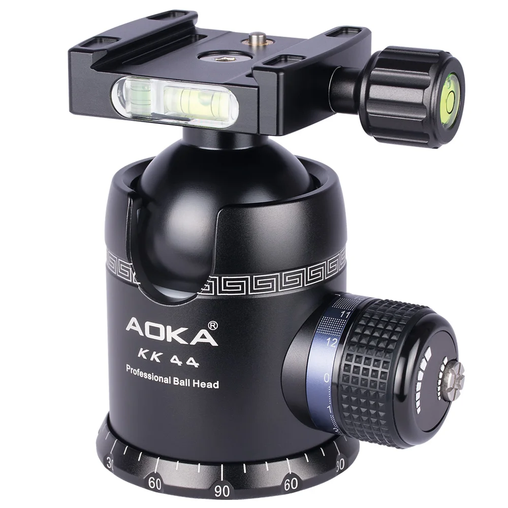 AOKA KK44 blue color max loading 40kgs weight 490g aluminium alloy camera tripod ballhead ball head with quick release plate