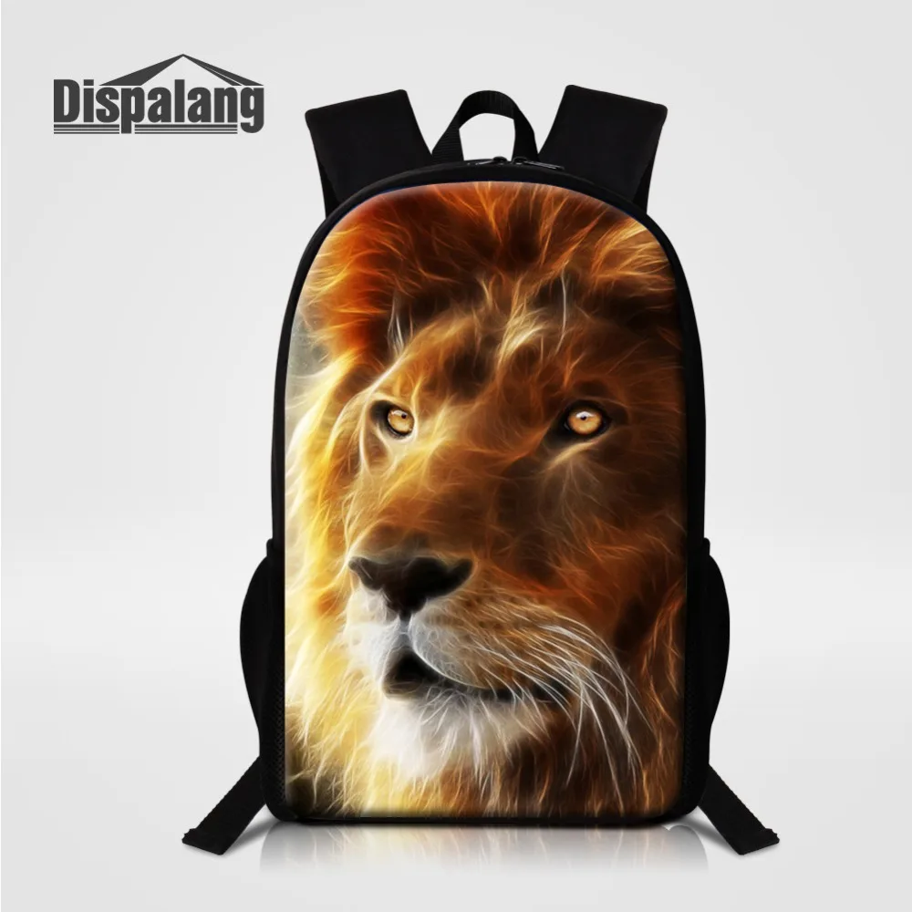 Dispalang Lion Tiger Backpack Leopard Giraffe Children School Bags Horse Wolf Animal Boys Bookbag Men Travel Shoulder Bag Rugtas