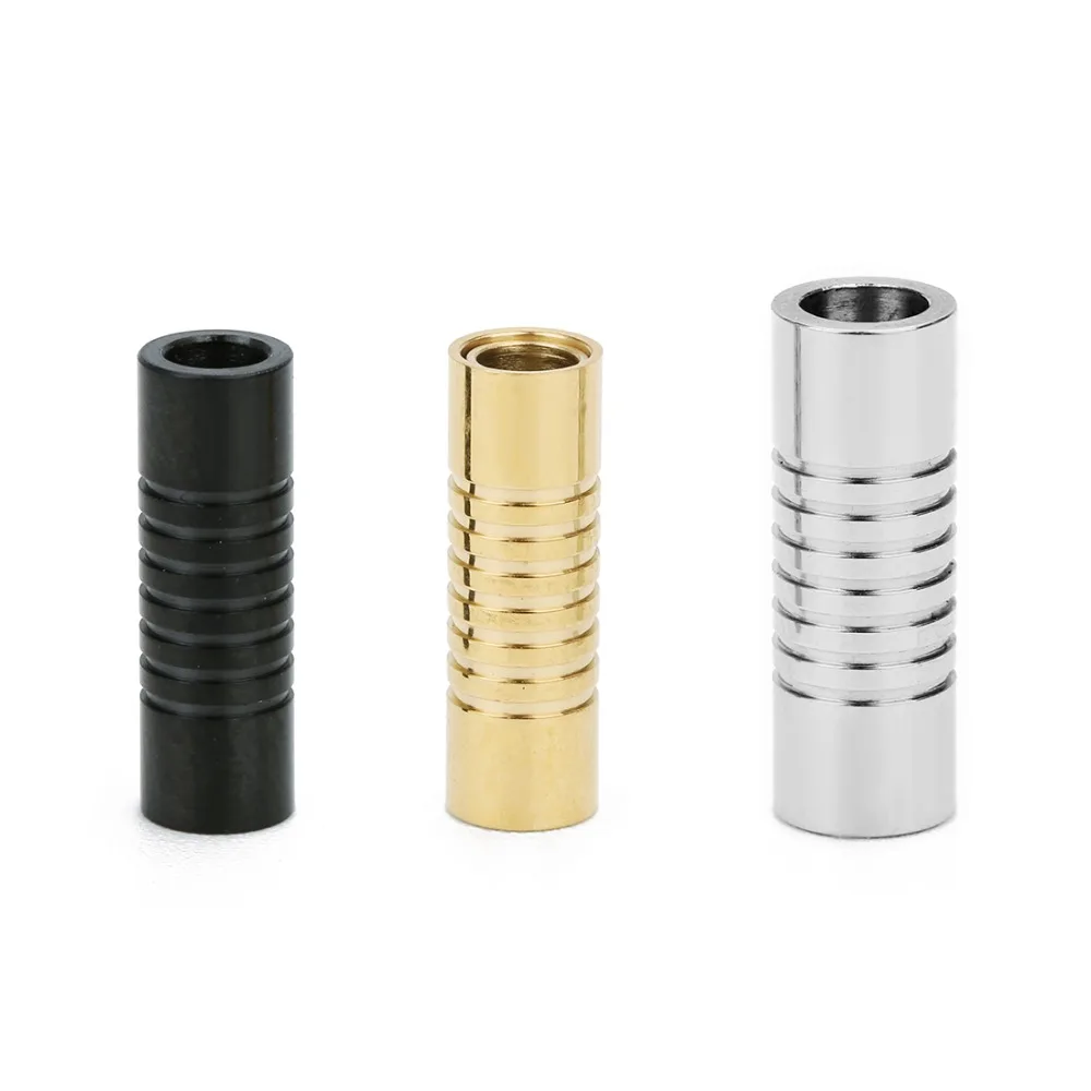 5pcs Stainless Steel Round Magnetic Clasps Silver Tone Golden Connector Fit 2mm 3mm 4mm 6mm 8mm Leather Cord Bracelets Findings
