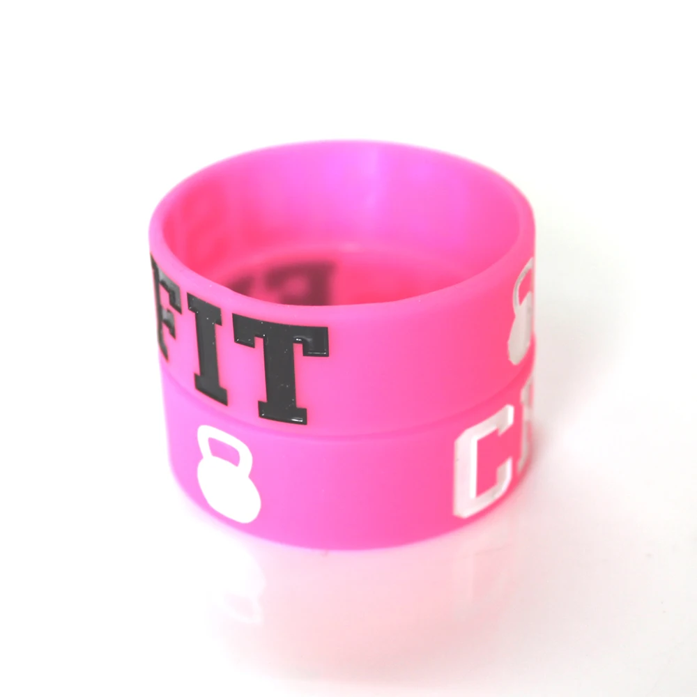 Pink Cross Fit bracelet for women, CrossFit bracelet, silicone bracelet, 2 PCs