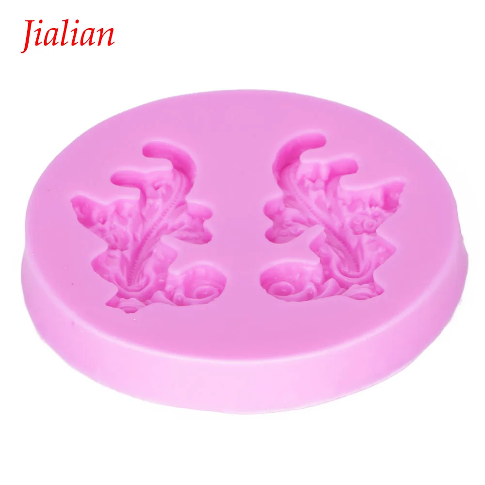 European lace Shaped kitchen gumpaste silicone rubber mould for mastic confectionery chocolate cake decoration FT-1008