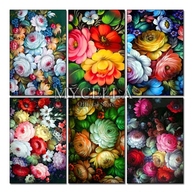 

5D Diy Diamond Painting Cross Stitch Rose Lily Flowers Home Decor Full Round Rhinestones Mosaic Inlay Diamond Embroidery Art