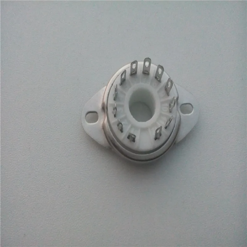 5pcs ceramic tube socket seat GZC12-1-F 12 pin seat tube holder silver foot for 50CA10 tube amplifier