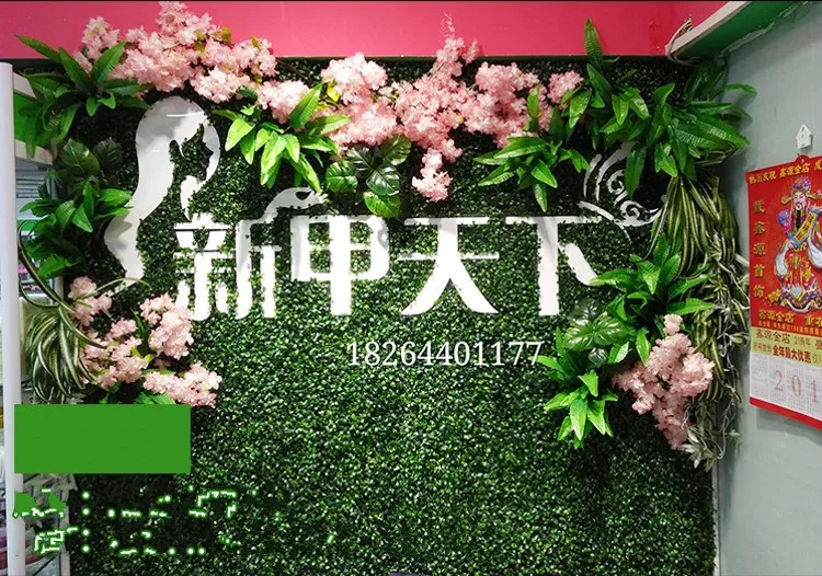 

25*25 CM artificial wall decoration artificial turf Artificial plastic boxwood grass mat for market garden fence decorations