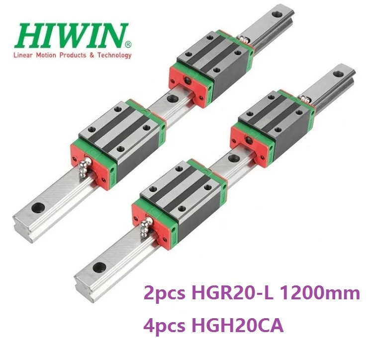 

2pcs 100% Original New Hiwin HGR20 -L 1200mm linear guide/rail + 4pcs HGH20CA linear narrow blocks for CNC router