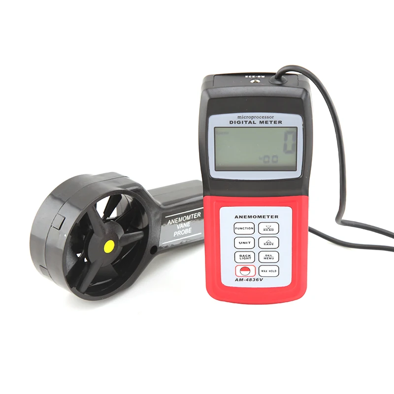 New Professional Digital Anemometer Wind Speed Tester AM-4836V Air Velocity Flow Temperature Measuring Meter 0.4~45.0 m/s